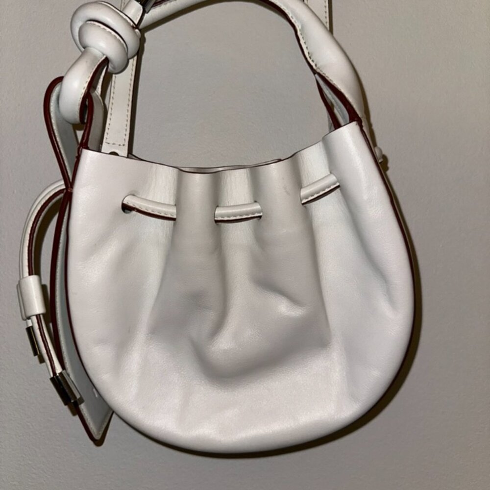 Behno Ina Mini Crossbody Bag - White/Terracotta | Nappa Leather - Picture 2 of 16